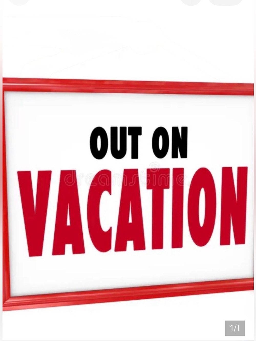 Away for vacation